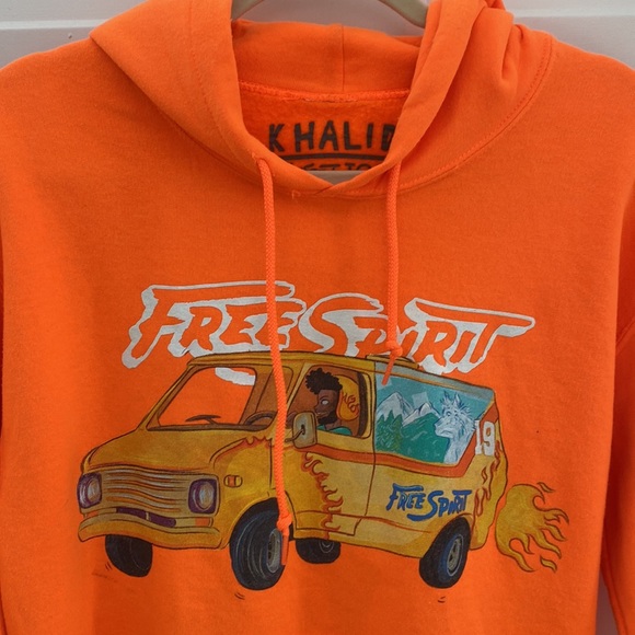 Khalid Free Spirit 2019 Tour Orange Hoodie. Size Small - Picture 7 of 8